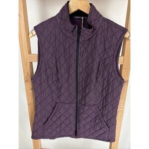 NWT Cutloose Purple Zip Up Pockets Quilted Vest #0946 Size XS